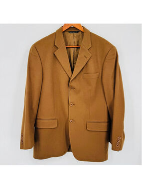 Loro Piana Cashmere Jack Victor Tan Brown Sagewood Blazer 41R